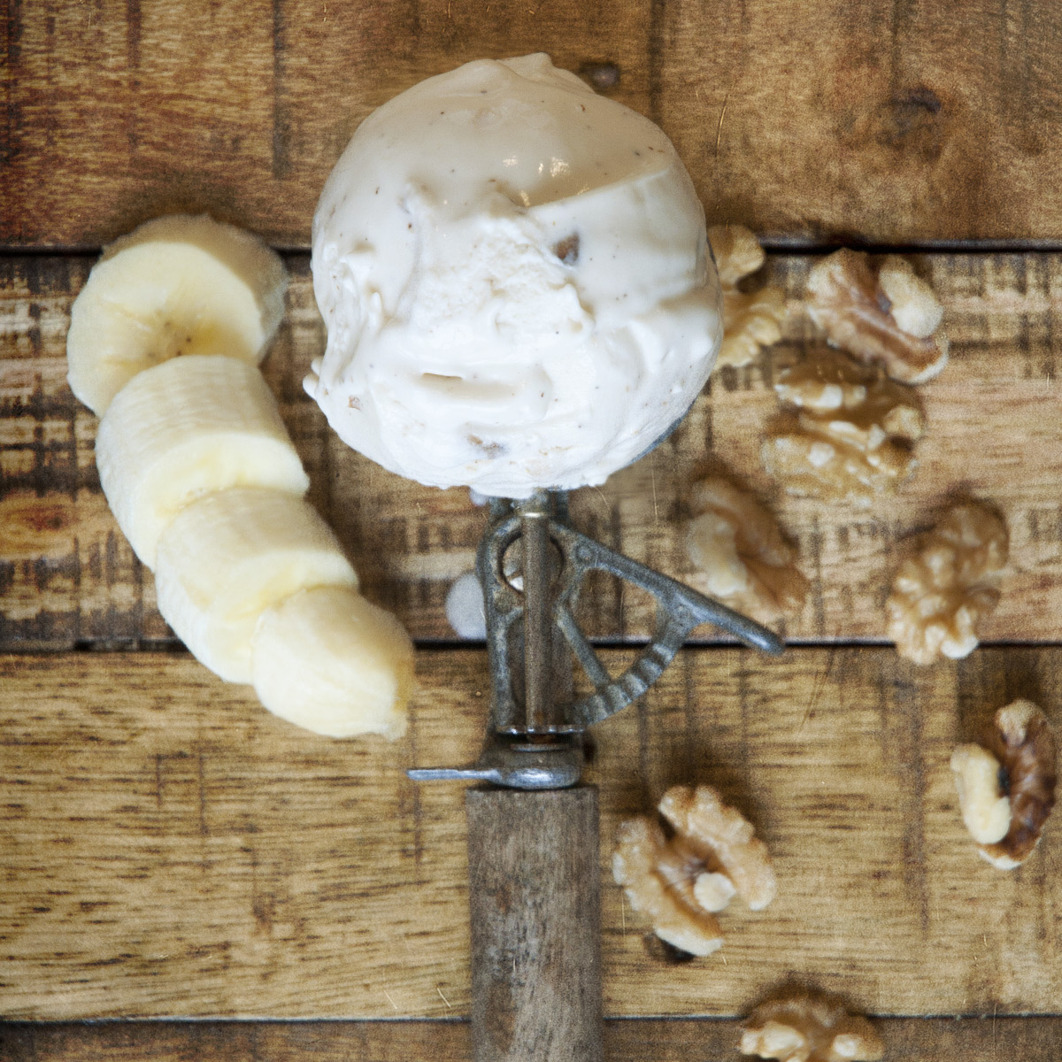 Scoop of Banana Toasted Walnut Ice Cream